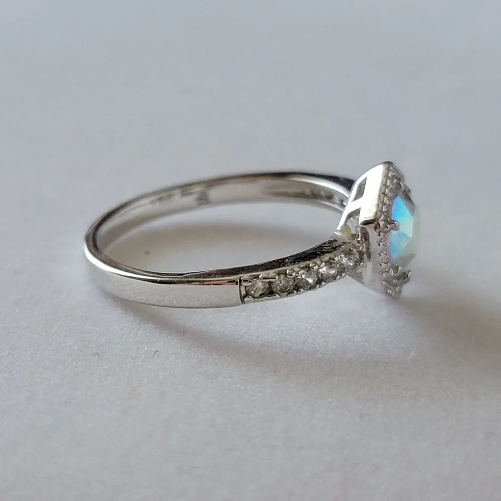 Fragrant Jewels Sparkling Irridescent Hexagon Ring